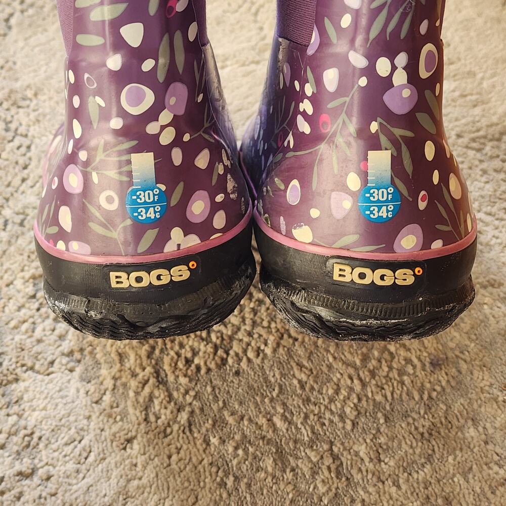 Bogs Boots Classic Cattail Size 3 Kids Purple Waterproof Rain Snow Boots Girls - Picture 3 of 6